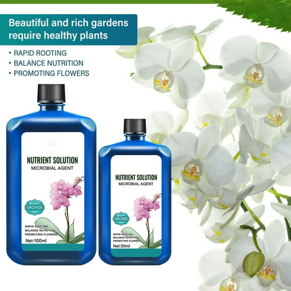 Nutritious Liquid Orchid Flower And Leaf Hydroponic Green Potted Liquid 50ml/100ml Home Decoration Clonex Rooting Gel Hormodin Root Tone Rooting Powder Hygrozyme Hydroponic Grow Sponges Growing Media