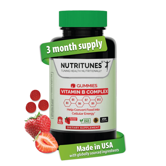 Nutritunes Vitamin B Complex for Energy & Brain Health 90 Count