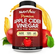 Nutrivein Apple Cider Vinegar Capsules 1600mg Weight Loss Supplement 120 Vegetable Capsules