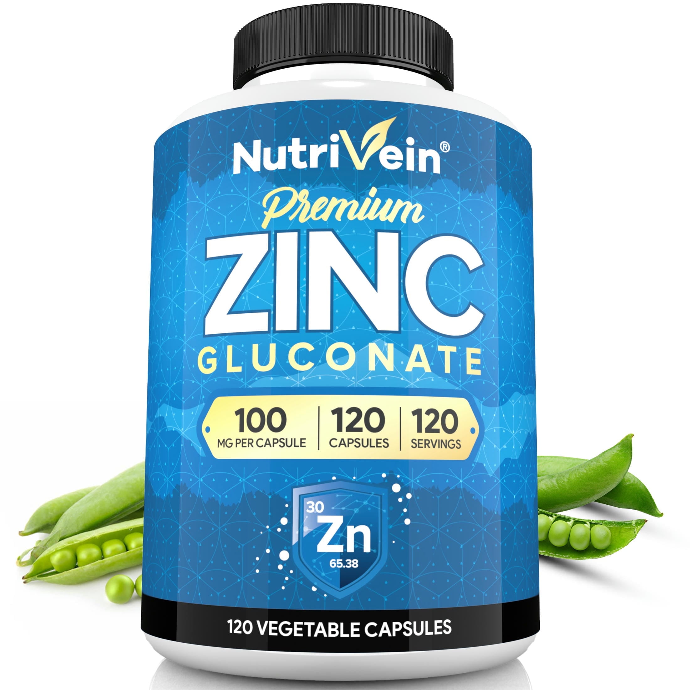 Nutrivein Premium Zinc Gluconate 100mg - 120 Capsules - Immunity Defense Boost