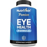 Nutrivein Eye Vitamins 60 Caps Eyebright, Lutein and Zeaxanthin Supplements Complex - Display Fatigue, Dryness, Strain - Support for Overall Ocular Wellness - Eye Supplements for Nighttime Clarity