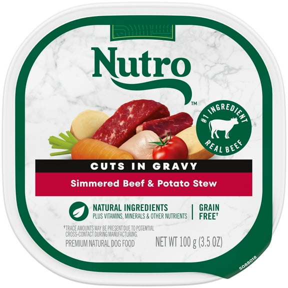 Nutro Cuts In Gravy Simmered Beef & Potato Stew Wet Dog Food For Adult Dog, 3.5 Oz Tray