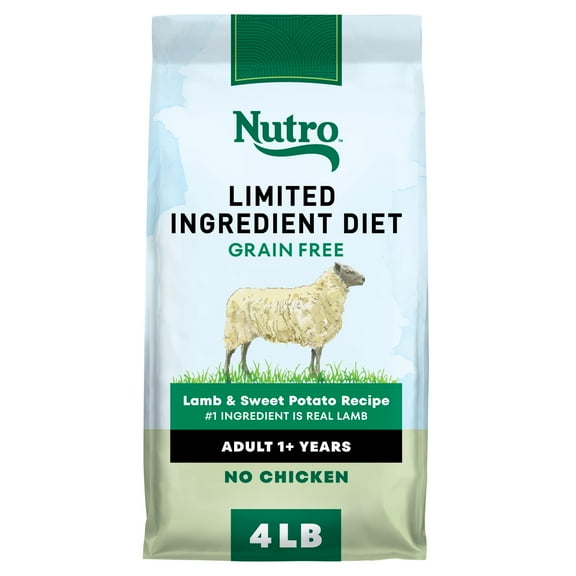 Nutro Limited Ingredient Diet Adult Dry Dog Food, Lamb & Sweet Potato Recipe, 4 lbs.