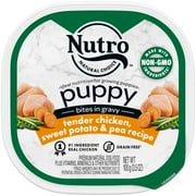 Nutro Natural Bites In Gravy Tender Chicken, Sweet Potato & Pea Wet Dog Food For Puppy, 3.5 Oz Tray