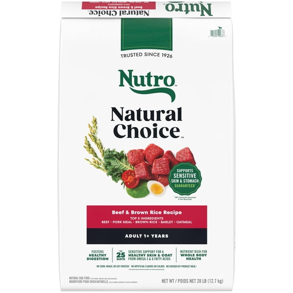 Nutro Natural Choice Adult, Beef & Brown Rice Recipe Dry Dog Food, 28 Lb. Bag