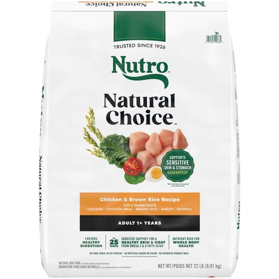 Nutro Natural Choice Adult, Chicken & Brown Rice Recipe Dry Dog Food, 22 Lb. Bag