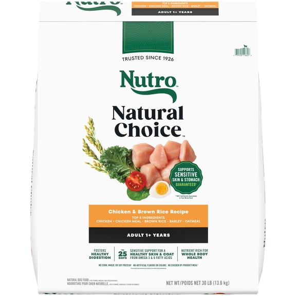 Nutro Natural Choice Adult, Chicken & Brown Rice Recipe Dry Dog Food, 30 Lb. Bag