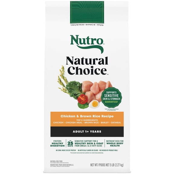 Nutro Natural Choice Adult, Chicken & Brown Rice Recipe Dry Dog Food, 5 Lb. Bag
