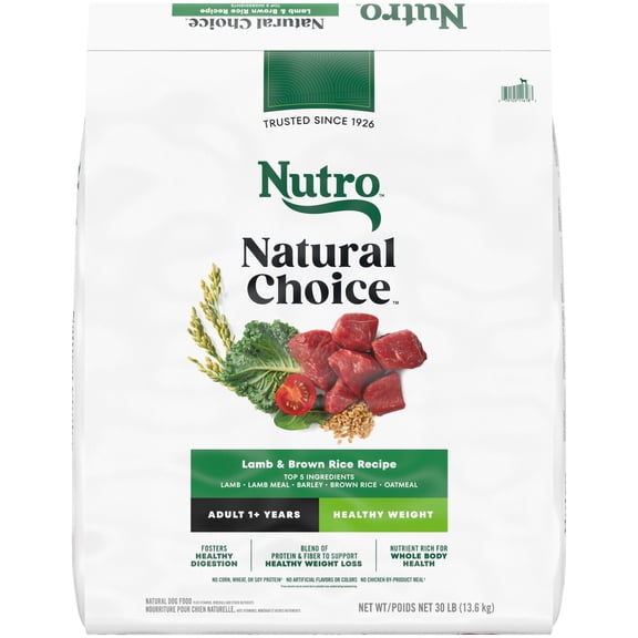 Nutro Natural Choice Adult Healthy Weight Lamb & Brown Rice Recipe Dry Dog Food, 30 Lb. Bag