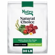 NUTRO NATURAL CHOICE Lamb & Brown Rice, Dry Dog Food for Healthy Weight Adult Dog, 30 lb. Bag