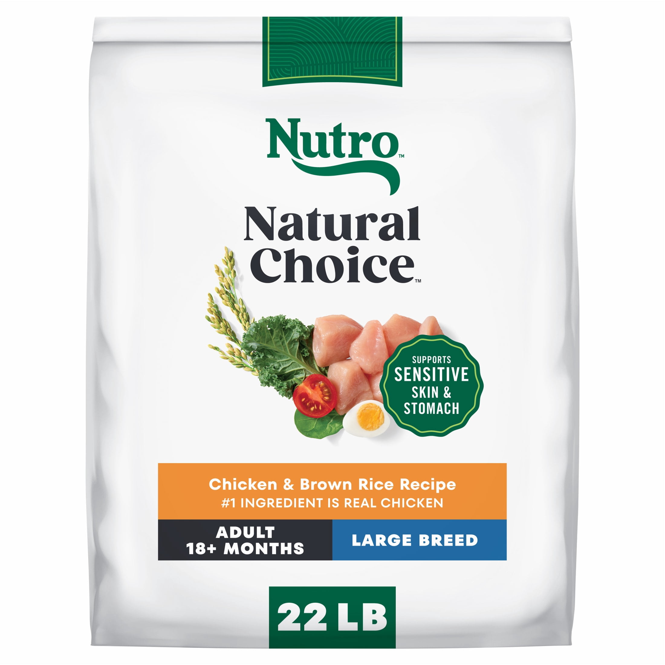 Nutro Natural Choice Adult Large Breed Dog Food Dry Recipe Chicken & Brown Rice, 22 Lb Bag
