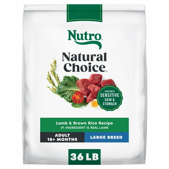 Nutro Natural Choice Adult Large Breed Dog Food Dry Recipe Lamb & Brown Rice, 36 Lb Bag