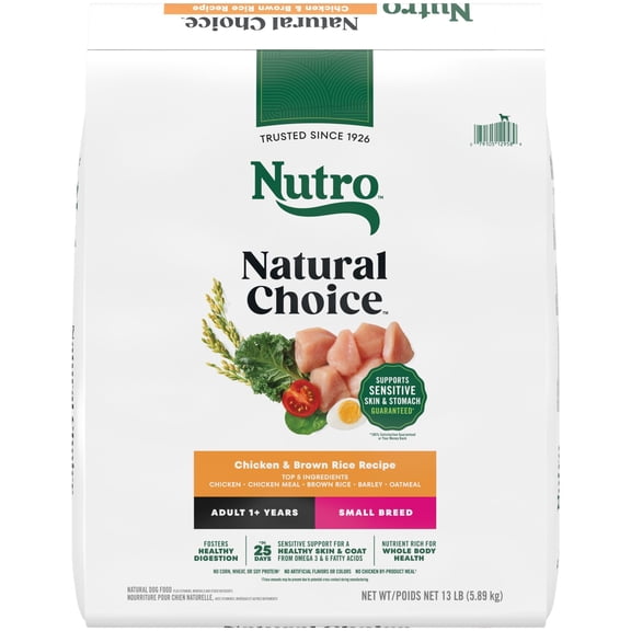 Nutro Natural Choice Small Breed, Chicken & Brown Rice Recipe Dry Dog Food, 13 Lb. Bag