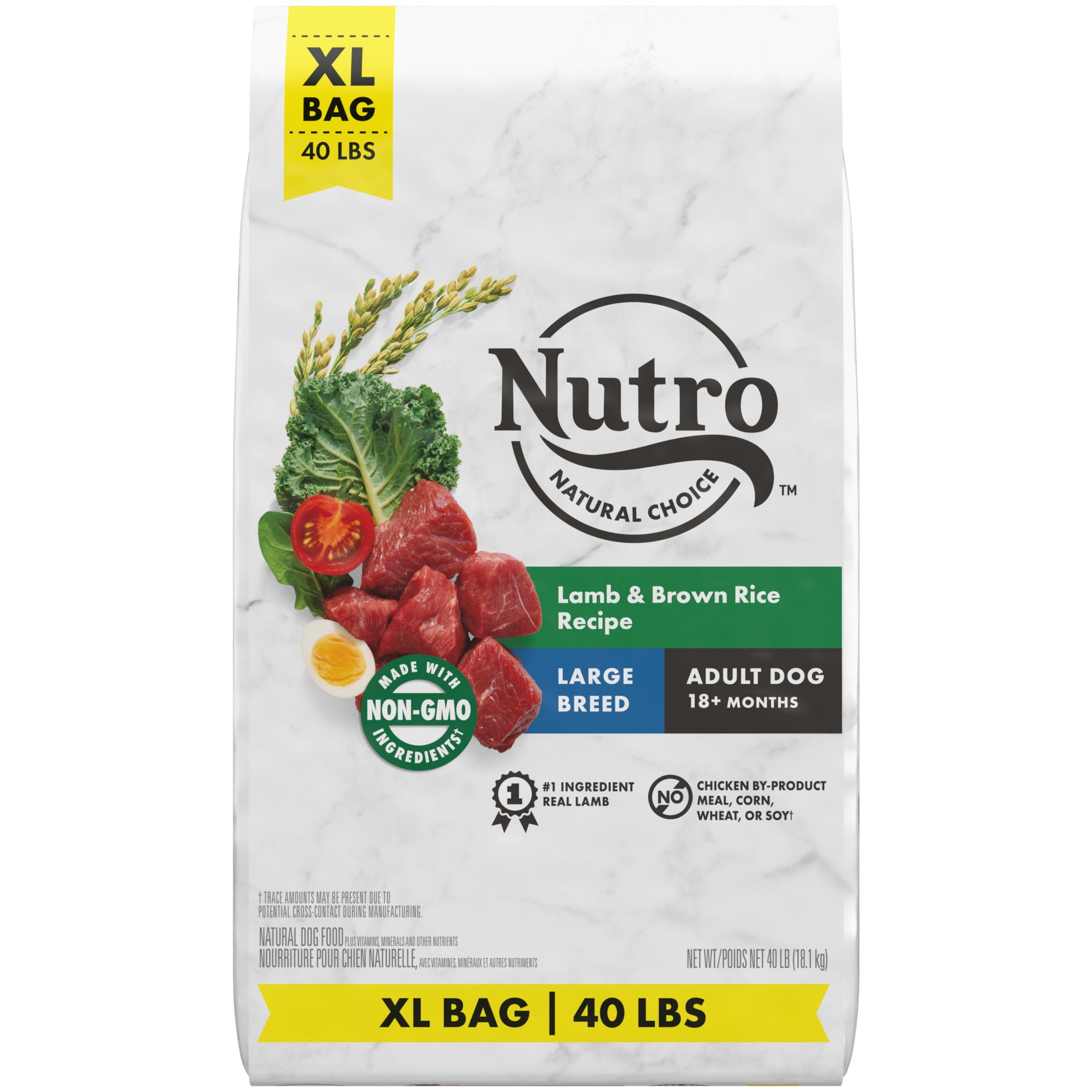 Nutro Natural Choice Large Breed Adult Dry Dog Food, Lamb & Brown Rice Recipe Dog Kibble, 40 Lb Bag