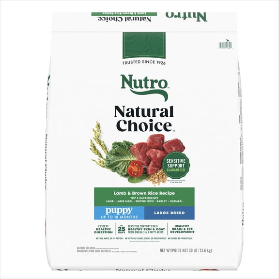 Nutro Natural Choice Large Breed Puppy Lamb & Brown Rice Recipe Dry Dog Food, 30 Lb. Bag