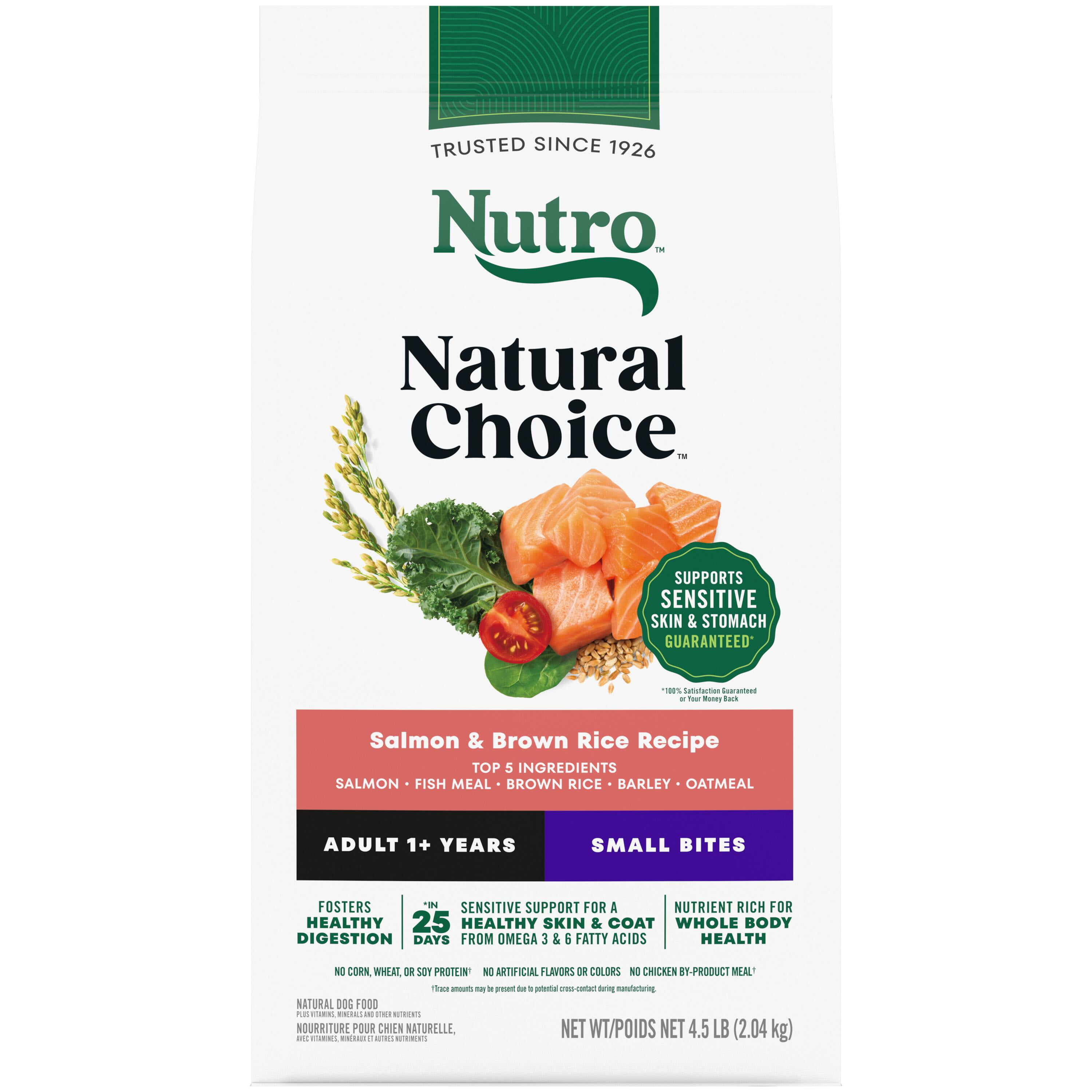 Nutro Natural Choice Small Breed Dog Food Dry Recipe Salmon & Brown Rice, 4.5 Lb Bag