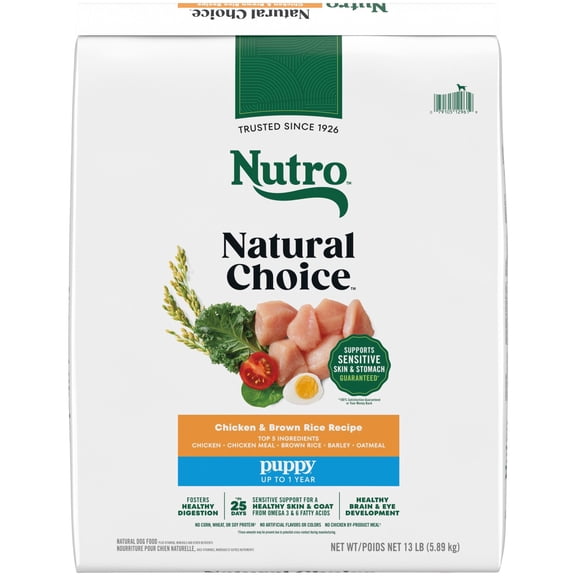 Nutro Natural Choice Puppy Chicken & Brown Rice Recipe Dry Dog Food, 13 Lb. Bag