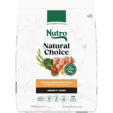 Nutro Natural Choice Senior Dry Dog Food, Chicken and Brown Rice Recipe, 30 lbs