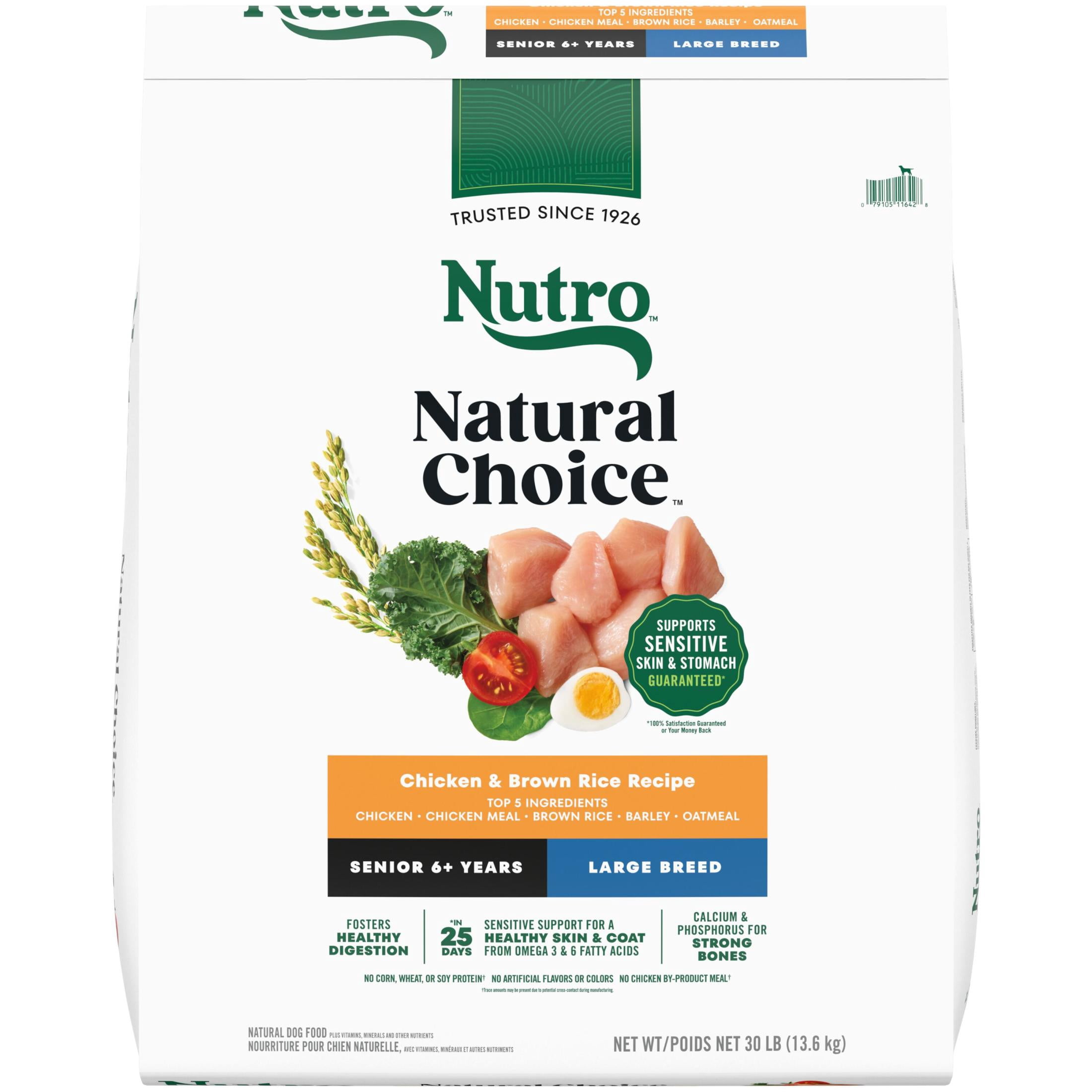 Nutro Natural Choice Small Breed Senior, Chicken & Brown Rice Recipe Dry Dog Food, 30 Lb. Bag