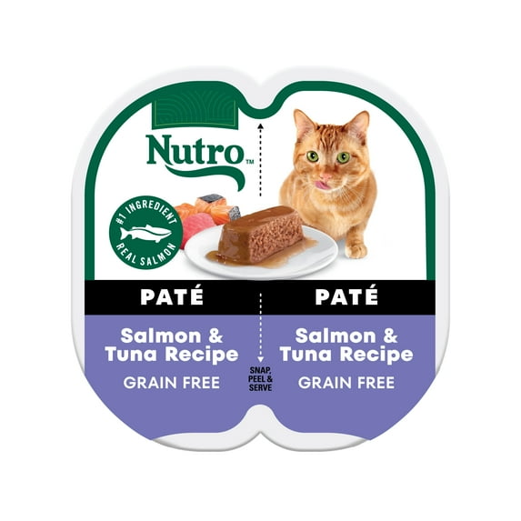 Nutro Perfect Portions Wet Cat Food Pate Salmon & Tuna Recipe, (24) 2.64 oz. Twin-Pack Trays