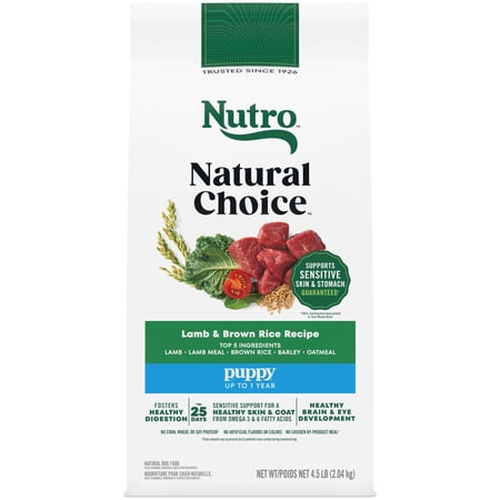 Nutro Natural Choice Puppy Lamb & Brown Rice Recipe Dry Dog Food, 4.5 Lb. Bag