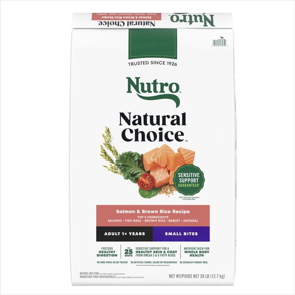 Nutro Natural Choice Adult Small Bites Salmon & Brown Rice Recipe Dry Dog Food, 28 Lb. Bag