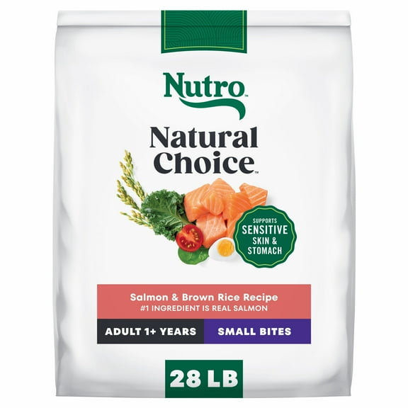 Nutro Natural Choice Adult Small Bites Dog Food Recipe Salmon & Brown Rice, 28 Lb Bag