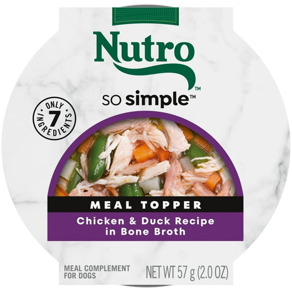 Nutro So Simple Chicken & Duck Recipe In Bone Broth Wet Dog Meal Complement, 2 Oz Tray