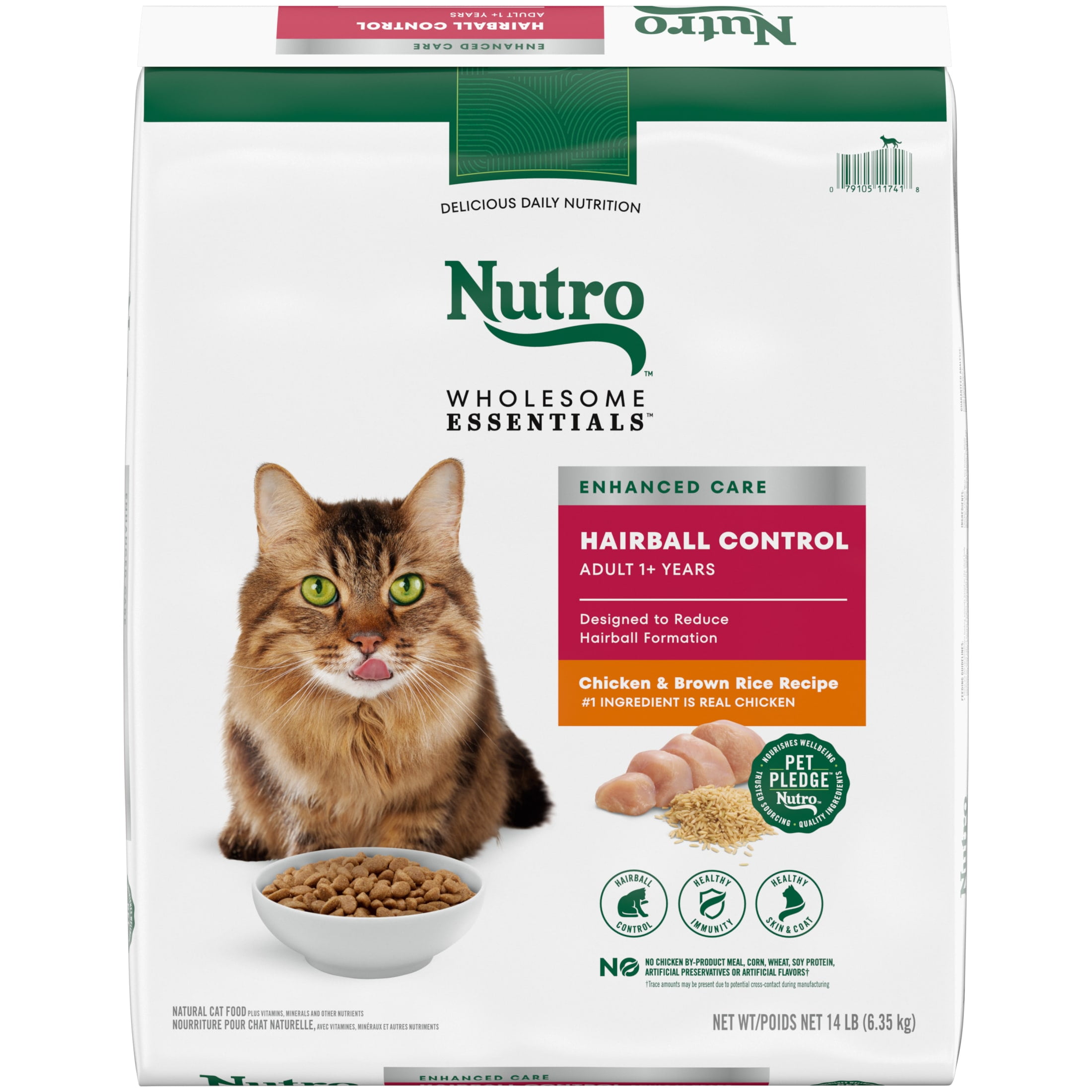 Nutro Wholesome Essentials Hairball Control Adult Chicken and Brown Rice Dry Cat Food