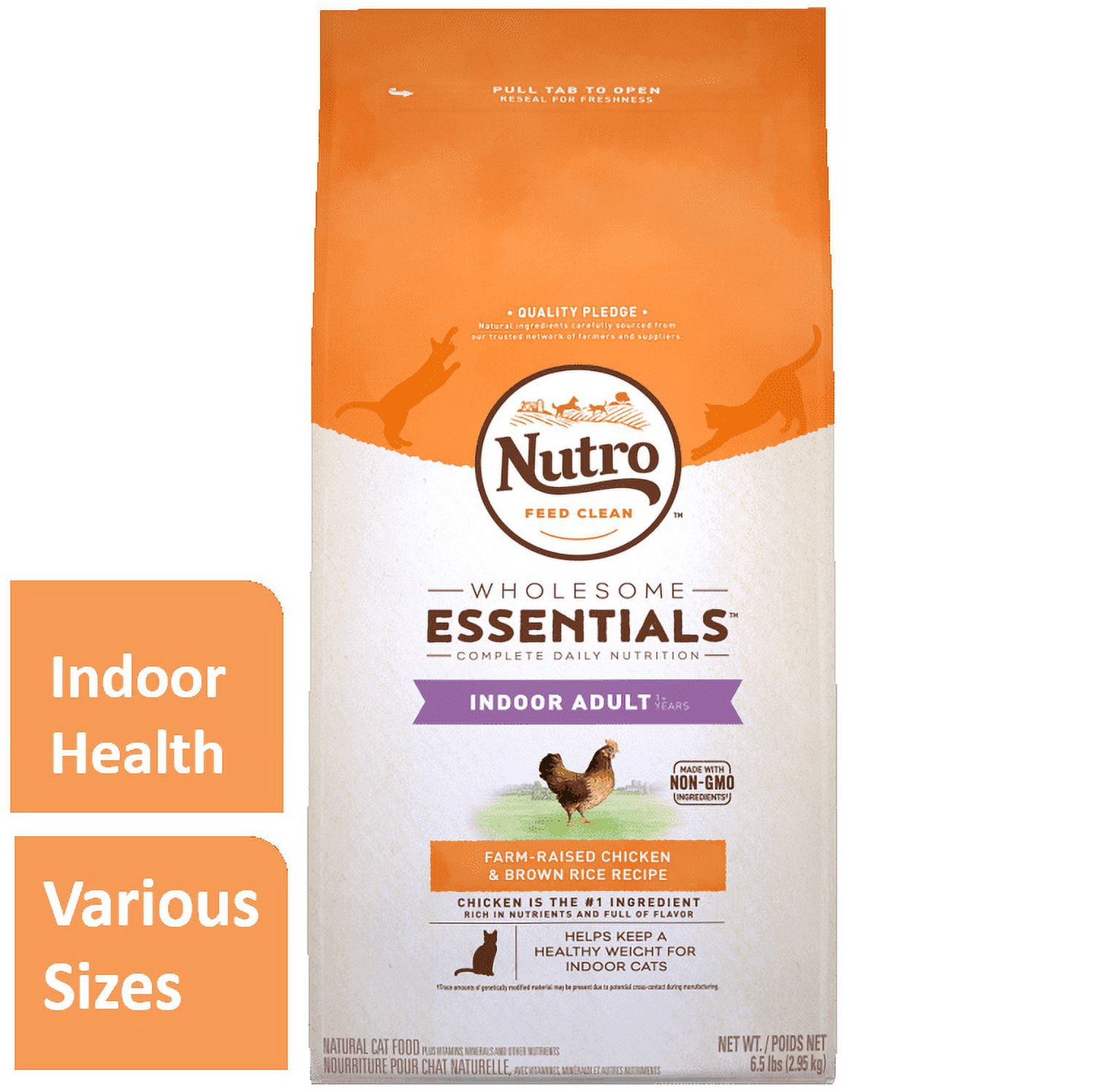Nutro Wholesome Essentials Indoor Adult with Farm Raised Chicken Brown Rice Dry Cat Food 6.5 lb