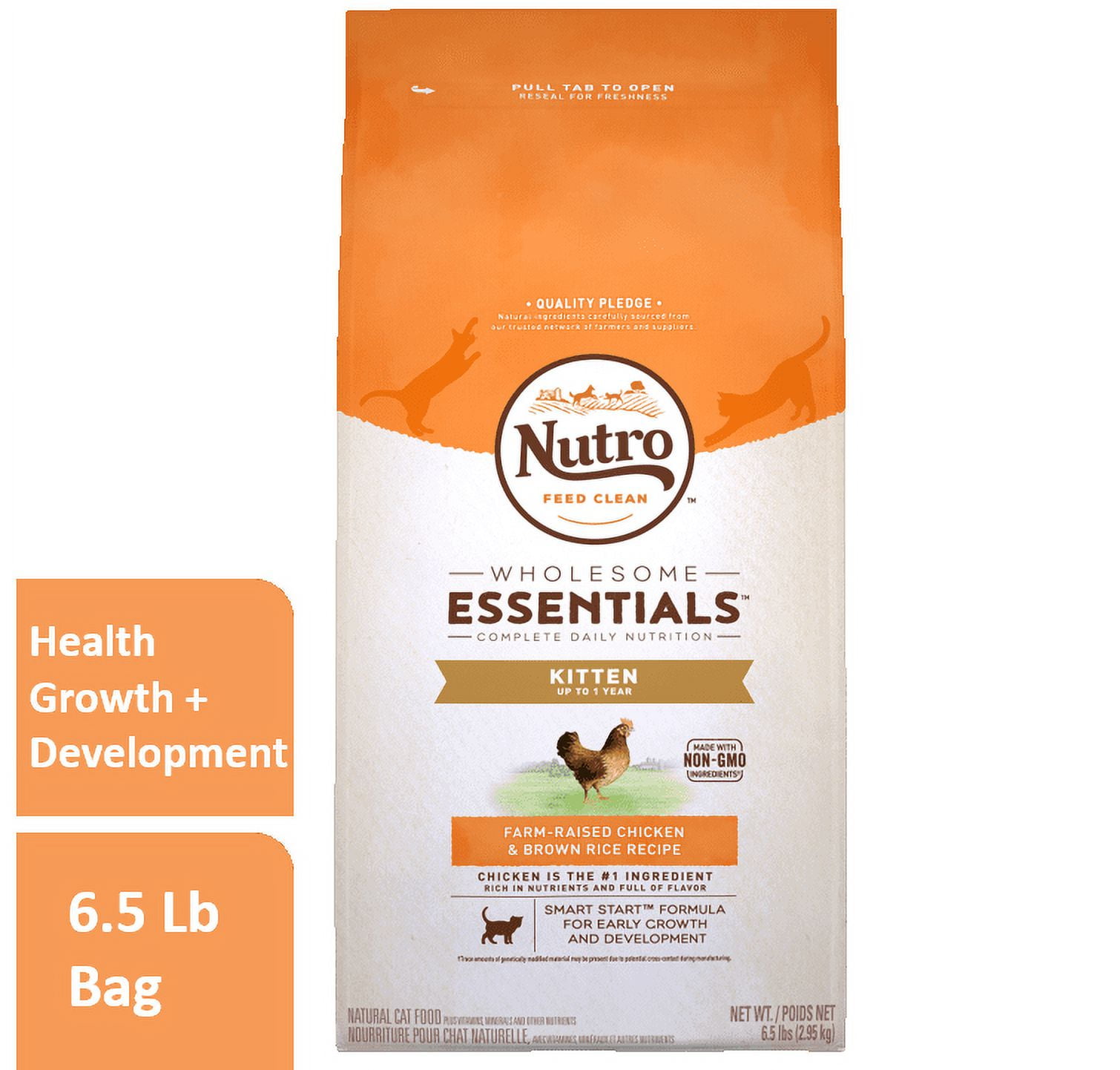 Nutro Wholesome Essentials Kitten Farm-Raised Chicken & Brown Rice Dry Cat Food, 6.5 lb