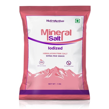 NutroActive MineralSalt Iodized Himalayan Pink Rock Salt Extra Fine Grain 1kg