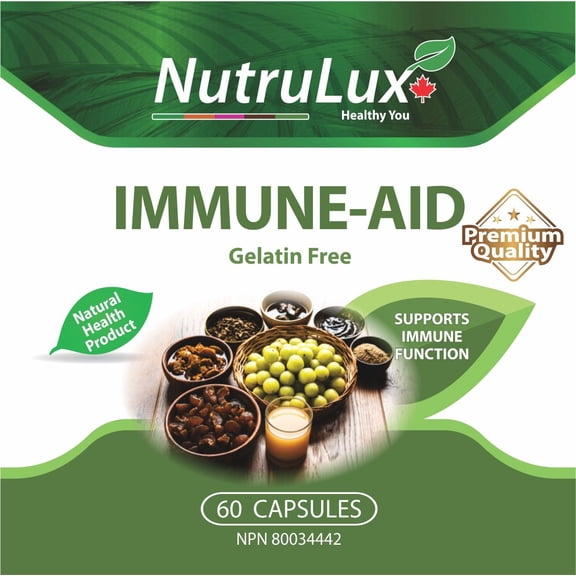 NutruLux Immune Aid - Halal Vegan Gelatin Free Capsules, 200mg Chlorella Vulgaris - Immune Support Supplement, Daily Wellness Support, 8 Week Usage, Boost Immunity - Nutrient, 60 Capsules (Pack of 1)