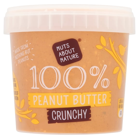 Nuts About Nature 100% Peanut Butter Crunchy No Added Sugar 1Kg, Imported from Britain