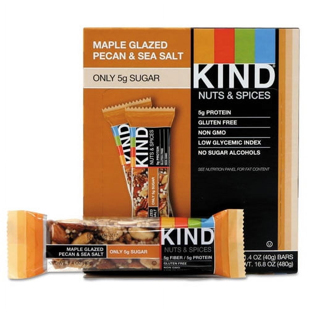 Nuts And Spices Bar, Maple Glazed Pecan And Sea Salt, 1.4 Oz Bar, 12/box | Bundle of 10 Boxes