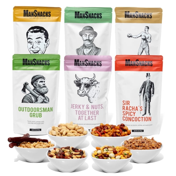 Nuts Gift Basket for Men | 6 Delicious Flavors of Gourmet Nuts | For Men, Dad, Husband, Son