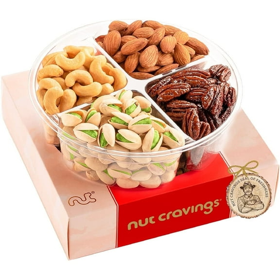 Nut Cravings Nuts Gift Basket Red Box 4 Assortments Premium Healthy Kosher Snack Tray