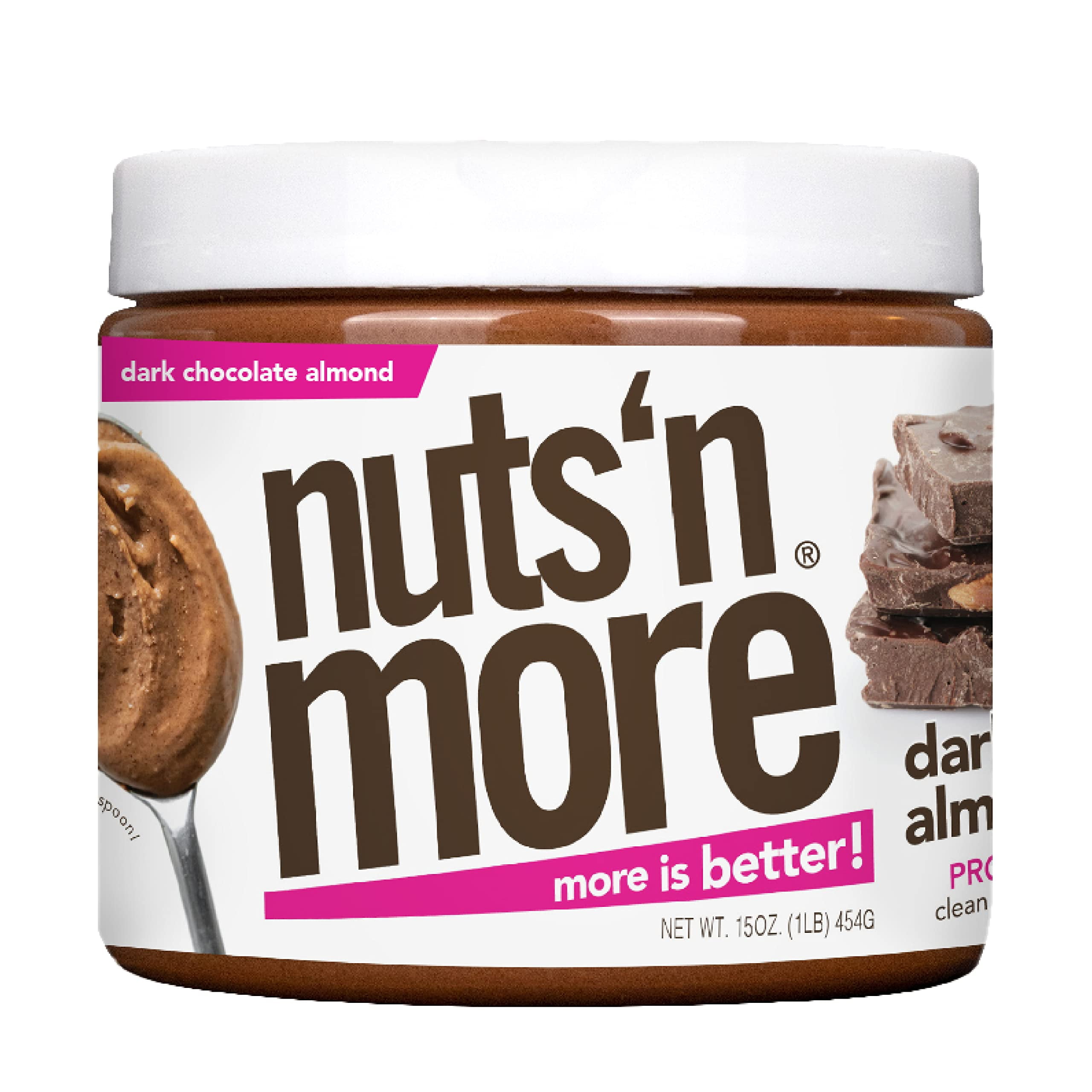 Nuts â€˜N More Dark Chocolate Almond Butter Spread, All Natural Keto