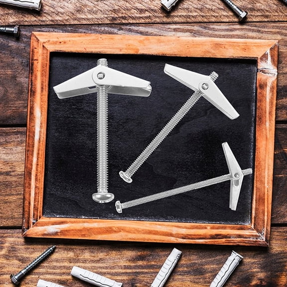 STRANDCHIC Heavy Duty Steel Drywall Toggle Bolts Set with Wing Nut Anchors for Secure Outdoor and Indoor Use