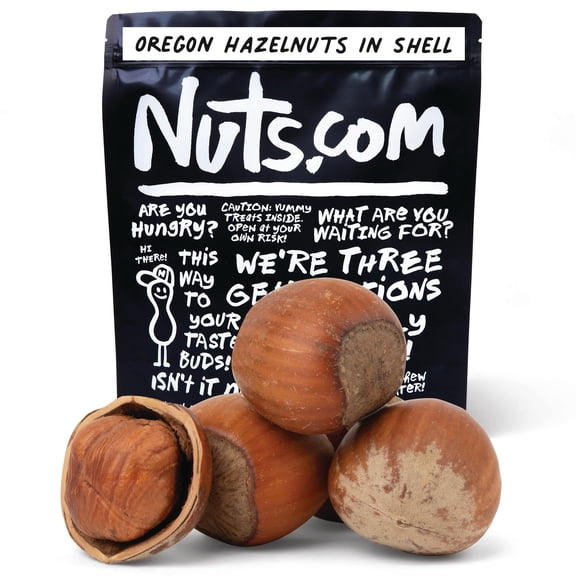 Nuts.com Oregon Hazelnuts in Shell, Filberts 3 lb Bag - Whole Raw Jumbo Hazelnuts - Gourmet, Freshly Harvested, Non-GMO, for Cooking, Baking, and Snacking