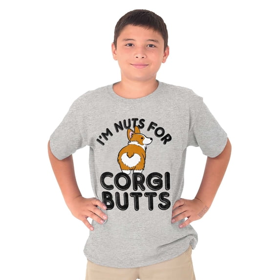 Nuts for Corgis Cute Dog Pets Lover Crewneck T Shirts Boy Girl Teen Brisco Brands XS