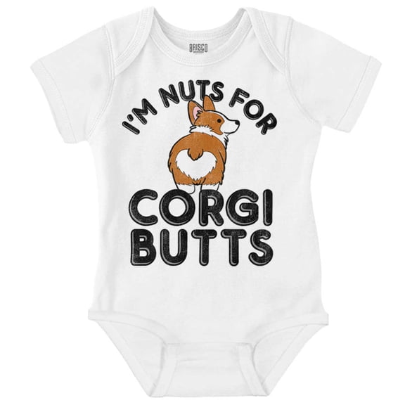 Nuts for Corgis Cute Dog Pets Lover Romper Boys or Girls Infant Baby Brisco Brands 24M