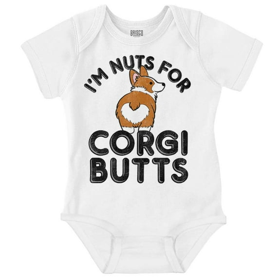 Nuts for Corgis Cute Dog Pets Lover Romper Boys or Girls Infant Baby Brisco Brands NB