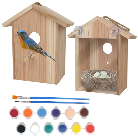 Nuts for Nature Outdoors Window Birdhouse with Paint Kit and Suction Cups