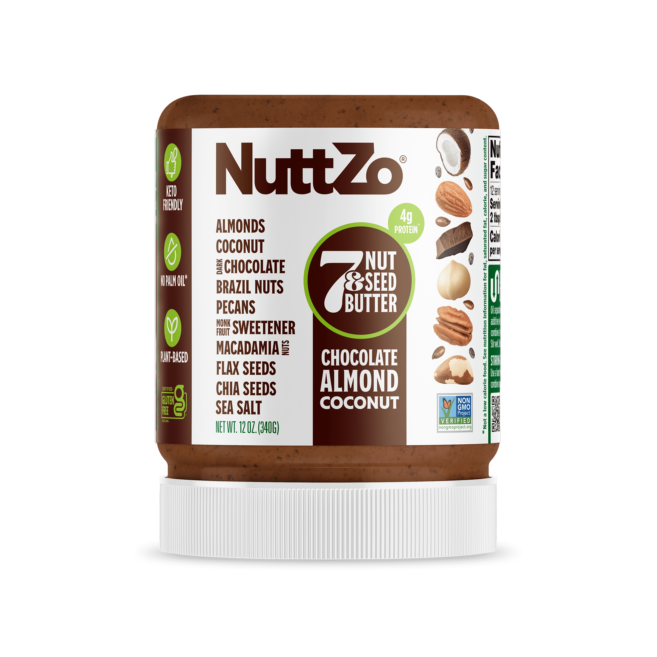 NuttZo Dark Chocolate Almond Coconut 7 Nut & Seed Butter - 12 oz