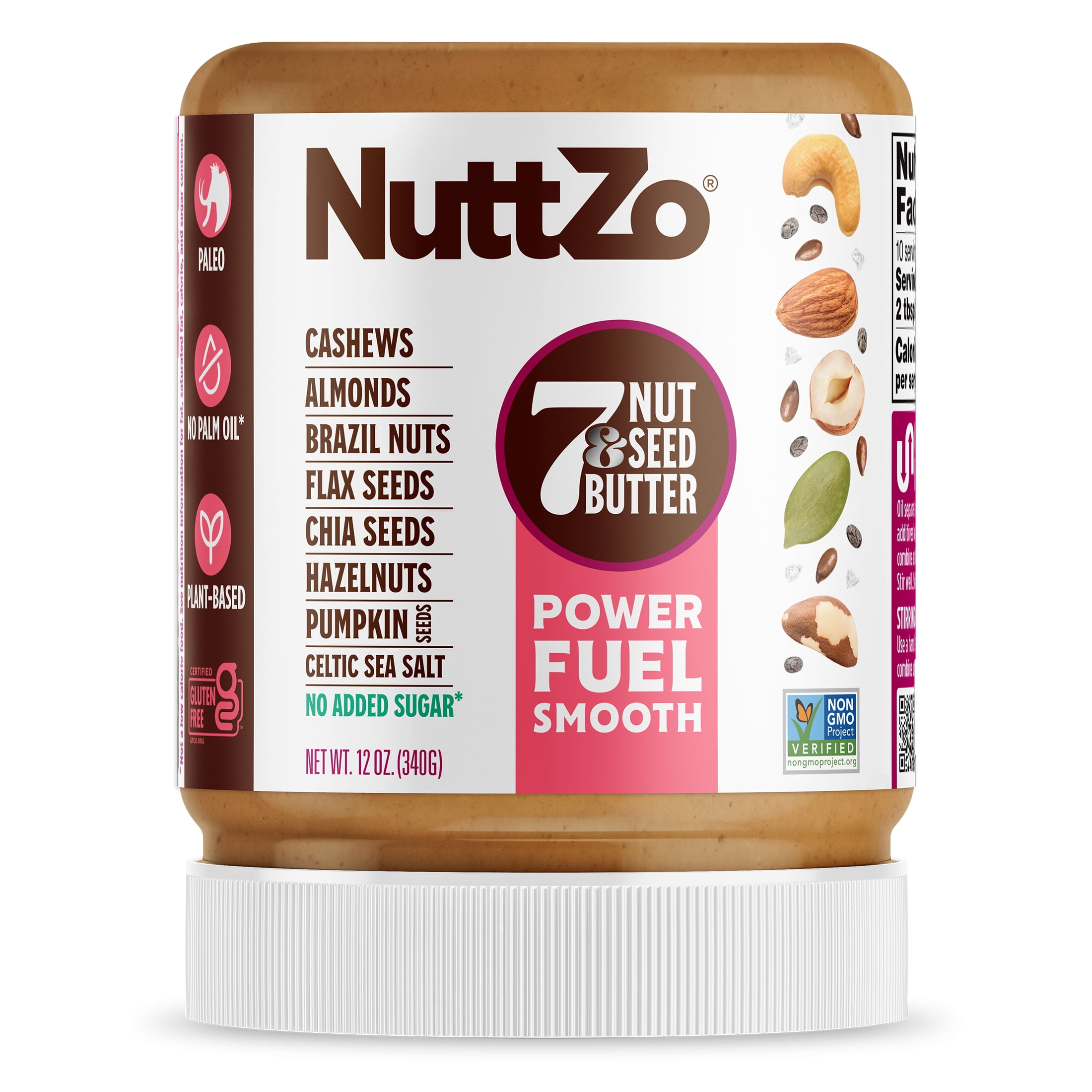 NuttZo Organic Power Fuel Smooth 7 Nut & Seed Butter Spread, Plant