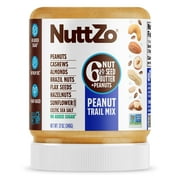 NuttZo Peanut Pro Smooth Nut Butter Spread, 7 Nuts & Seeds Blend, Plant-Based, No Palm Oil,12 oz Jar