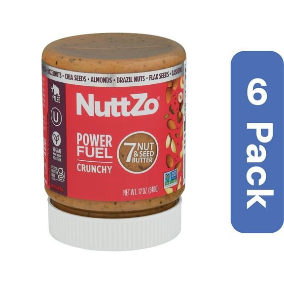 NuttZo Power Fuel Crunchy Nut Butter 12 oz (Pack Of 6)