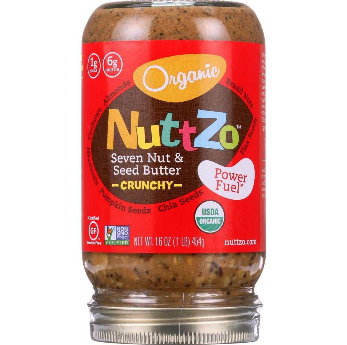 NuttZo Seven Nut & Seed Butter, Power Fuel, Crunchy, Organic6 x 12 oz