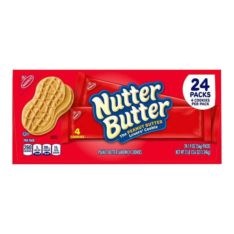 Nutter Butter Peanut Butter Sandwich Cookie Snack Packs, 24 pk